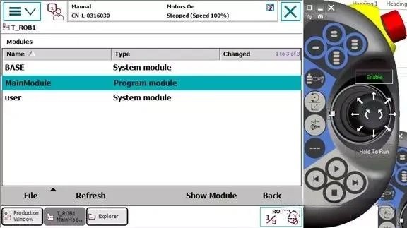 ABB Robot Program Module Loading and Unloading