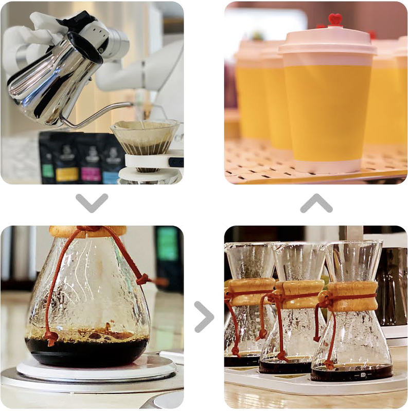 Robot Coffee Maker Machine 60 Cups Shopping Mall Make Pour Over Coffee Automatic Cleaning