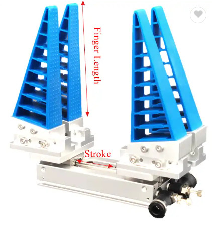 Two 4 6  2 Finger Robot Gripper For Small Parts Flexible Adaptive 66 To 100mm Length 12 To 64mm Stroke