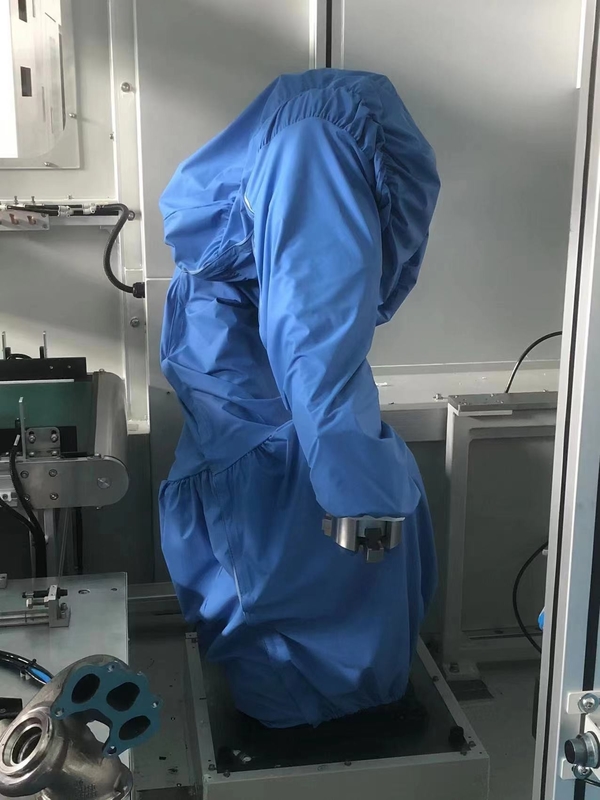 Cutting Workshop Robot Waterproof Cover White / Yellow / Blue / Red Protective Suit Zipper Installation