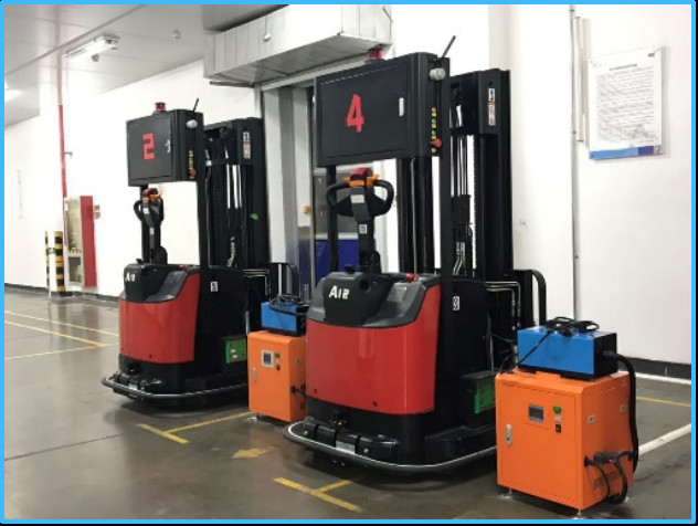 Robot Forklift AGV Adjustable Speed 0-1500mm/s 270kg Self Weight CE Certified