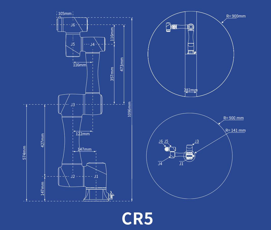 6 Axis Painting Industrial Collaborative Robot Arm Automatic Loading
